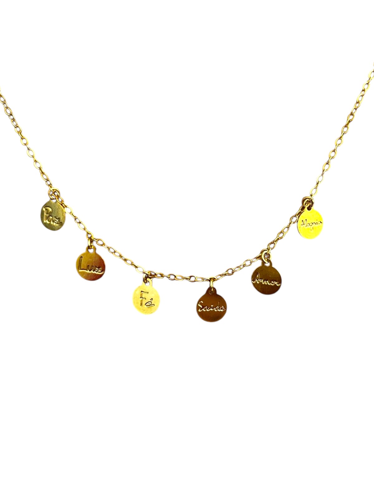 CHOKER PLAQUINHAS C/PALAVRAS