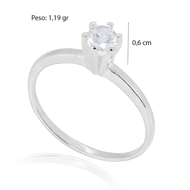 AN SOLITÁRIO C/ZIRCONIA AG925