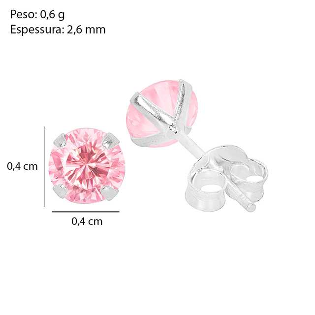 BR PONTO LUZ ZIRC ROSA 4MM