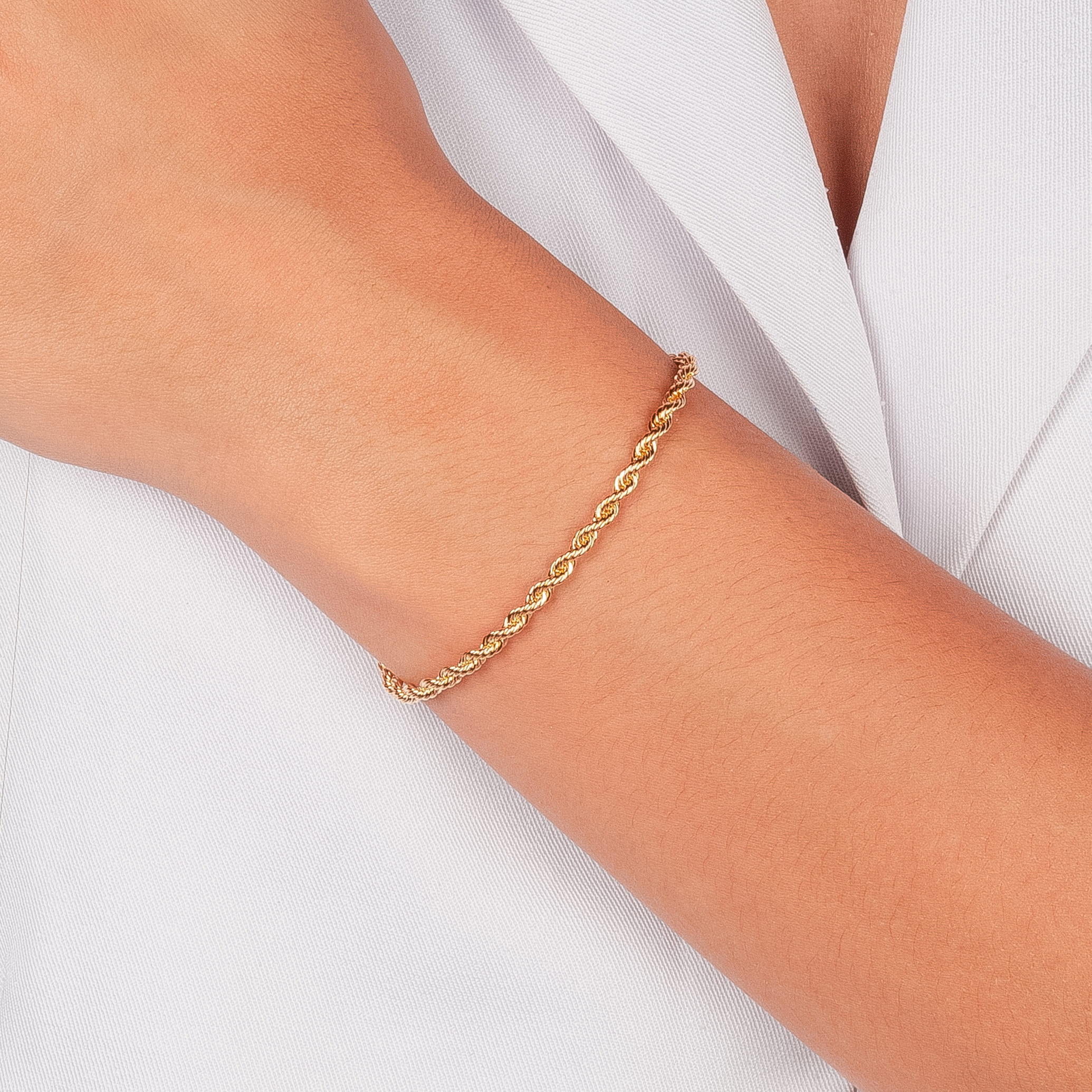PULSEIRA CORDÃO BAIANO 3MM - BANHO EM OURO 18K