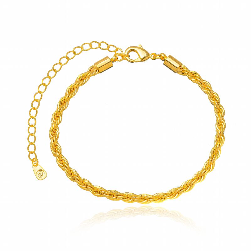 PULSEIRA CORDÃO BAIANO 3MM - BANHO EM OURO 18K