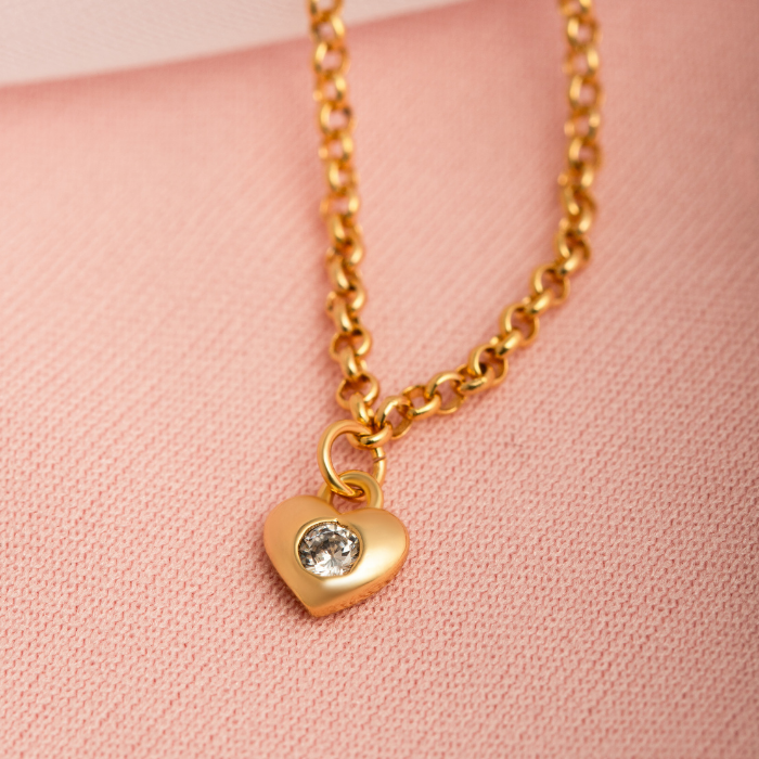 PULSEIRA CORAÇÃO EM BANHO DE OURO 18K