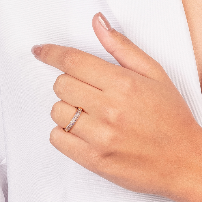 ANEL APARADOR MICRO ZIRCÔNIA AMETISTA EM BANHO DE OURO 18K