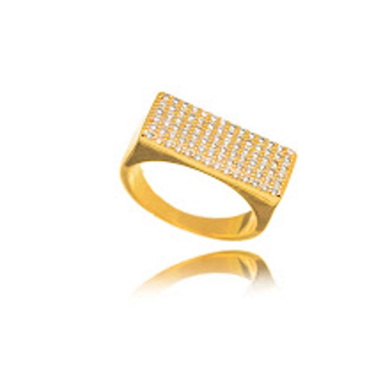 ANEL MICRO ZIRCÔNIAS EM BANHO DE OURO 18K