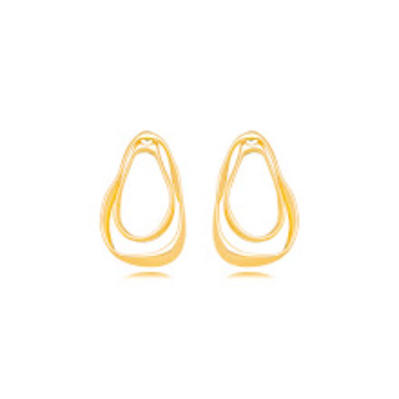 BRINCO DUPLO ELOS ORGÂNICOS - BANHO DE OURO 18K