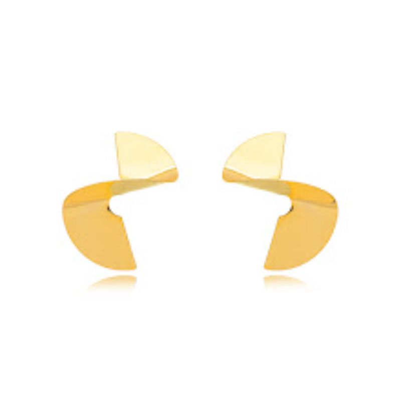 BRINCO GEOMÉTRICO SPIRAL - BANHO DE OURO 18K
