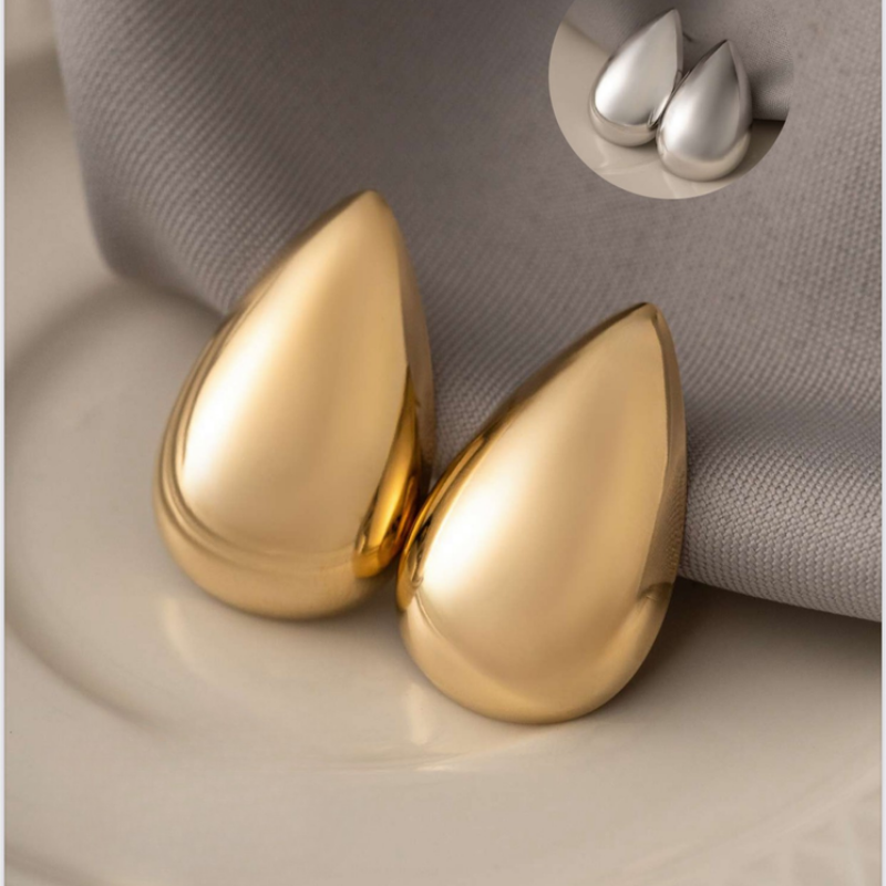 BRINCO GOTA POLIDA - BANHO DE OURO 18K