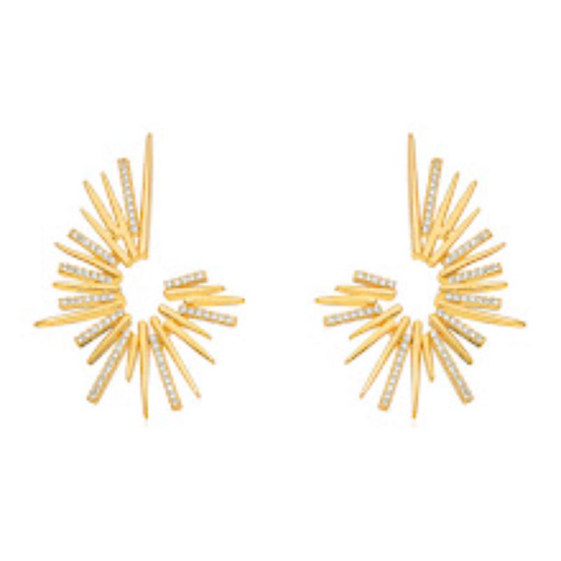 BRINCO EAR CUFF ESPINHOS SOLAR - BANHO DE OURO 18K