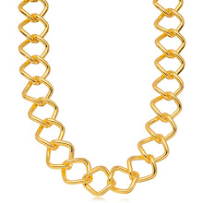 COLAR CHOKER ELOS GRANDES EM BANHO DE OURO 18K
