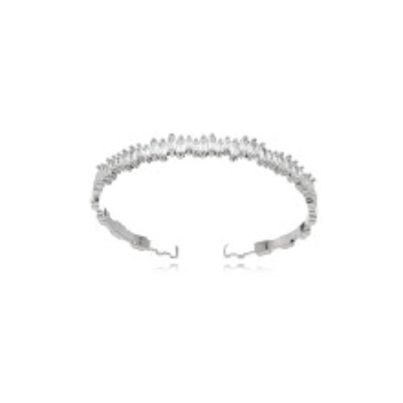 PULSEIRA BRACELETE NAVETE EM BANHO DE RÓDIO BRANCO