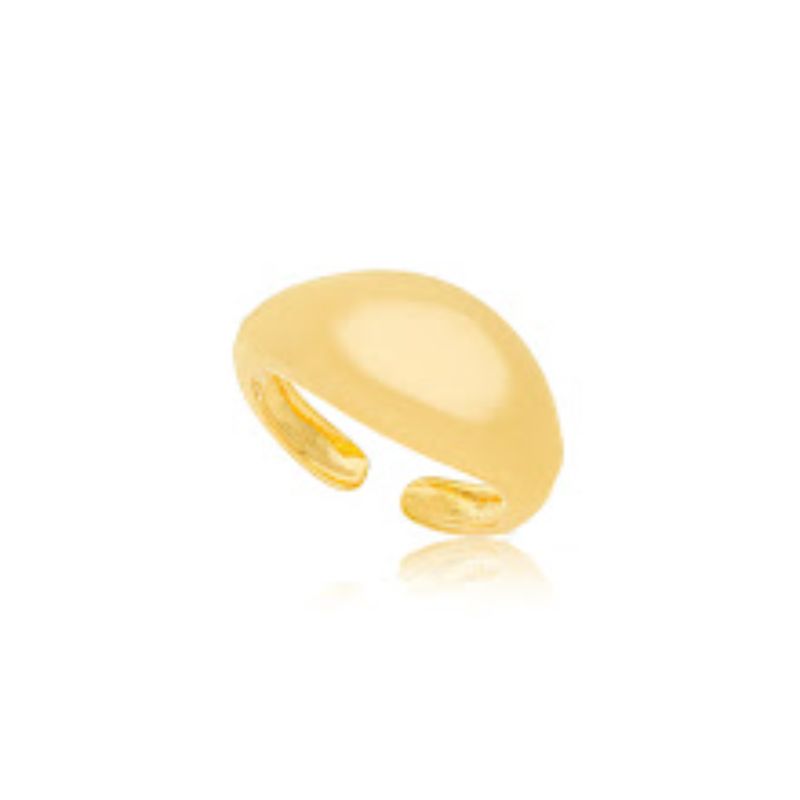 ANEL ABALOADO LISO EM BANHO DE OURO 18K