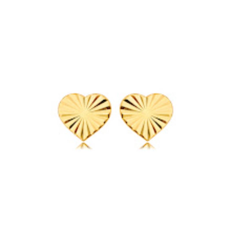 BRINCO CORAÇÃO DETALHADO EM BANHO DE OURO 18K