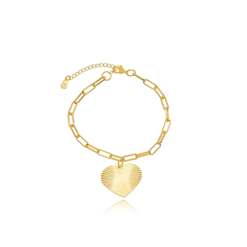 PULSEIRA CARTIER CORAÇÃO DETALHADO EM BANHO DE OURO 18K