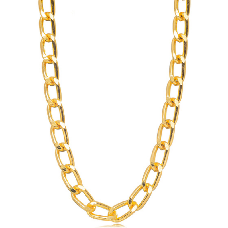 COLAR ELOS LISOS EM BANHO DE OURO 18K