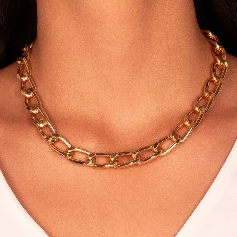 COLAR ELOS LISOS EM BANHO DE OURO 18K