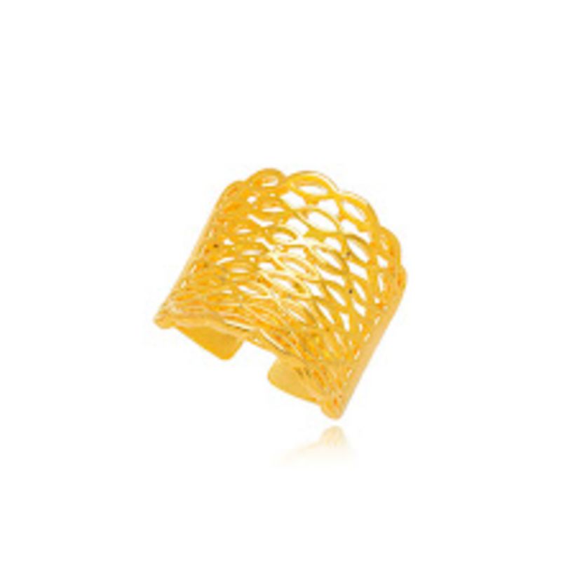 ANEL DETALHADO BANHO DE OURO 18K