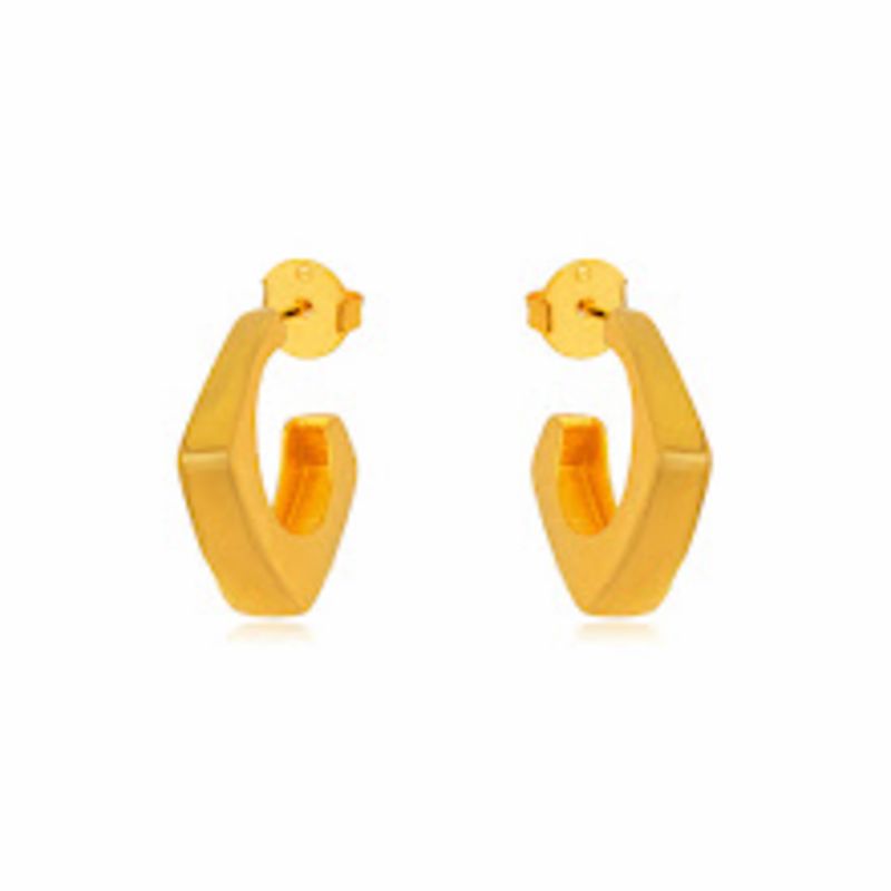 BRINCO ARGOLA LISA EM BANHO DE OURO 18K