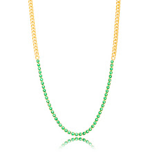 COLAR CHOKER RIVIERA ESMERALDA EM BANHO DE OURO 18K