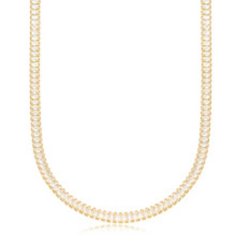 COLAR CHOKER CRISTAIS NAVETE EM BANHO DE OURO 18K