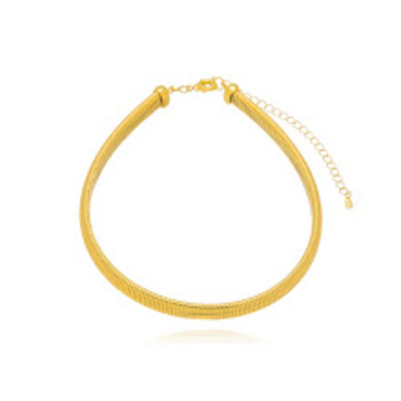 CHOKER ARO DETALHADO EM BANHO DE OURO 18K