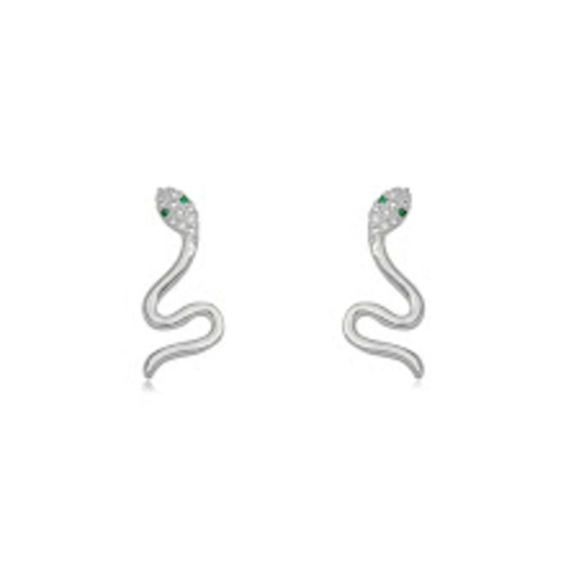 BRINCO COBRA MICRO ZIRCÔNIA EM BANHO DE RÓDIO BRANCO