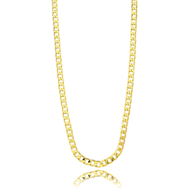 CORRENTE MASCULINA GRUMET COM FECHO GAVETA - BANHO DE OURO 18K