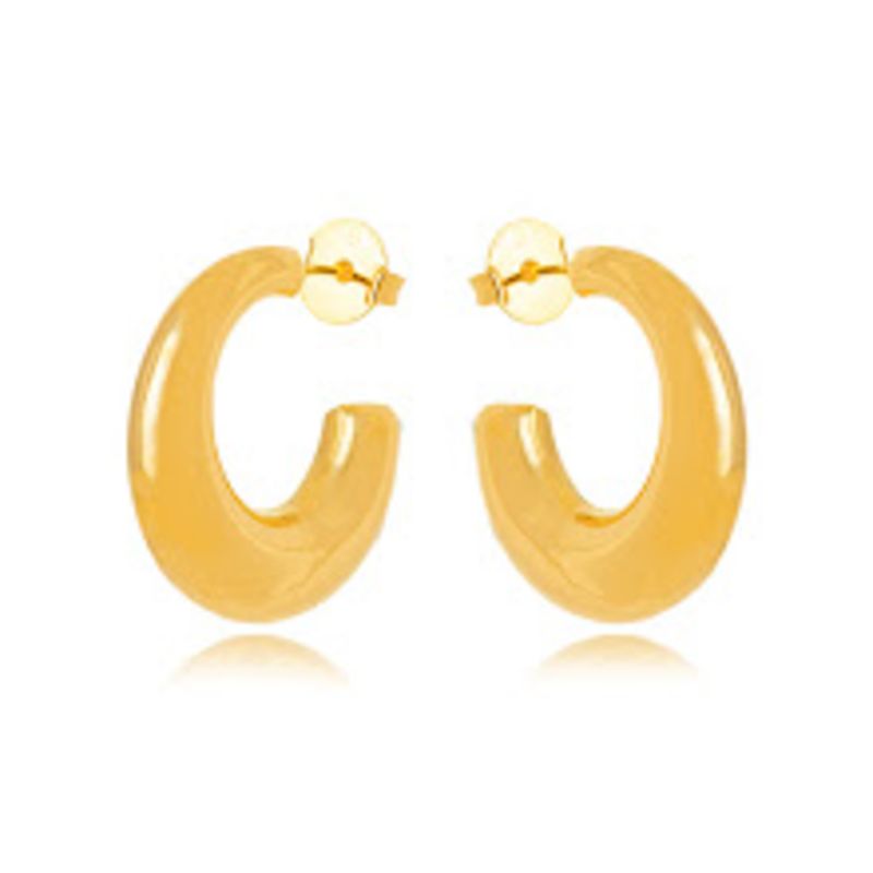 BRINCO ARGOLA LISA EM BANHO DE OURO 18K