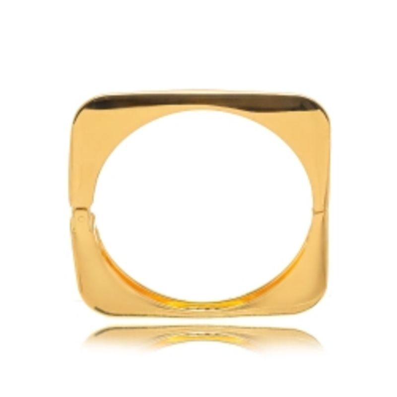 PULSEIRA BRACELETE QUADRADO LISO EM BANHO DE OURO 18K