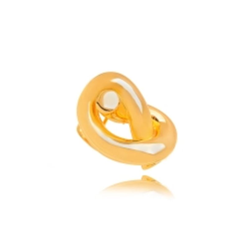 ANEL NÓ ENTRELAÇADO LISO EM BANHO DE OURO 18K