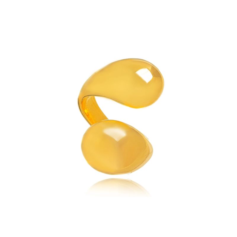 ANEL AJUSTÁVEL DUAL GOTAS EM BANHO DE OURO 18K