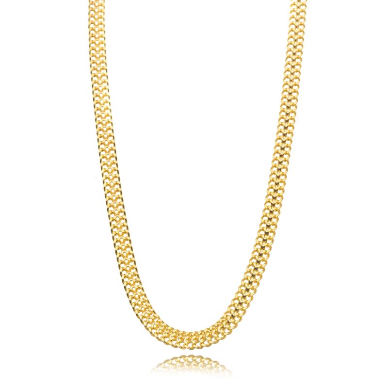 COLAR CHOKER ELOS LISOS EM BANHO DE OURO 18K