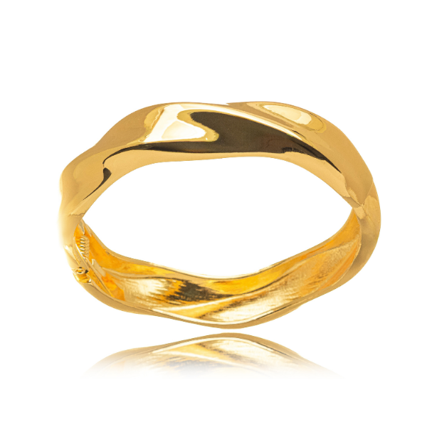 PULSEIRA BRACELETE AURUM WAVE: DESIGN ORGÂNICO EM BANHO DE OURO 18K