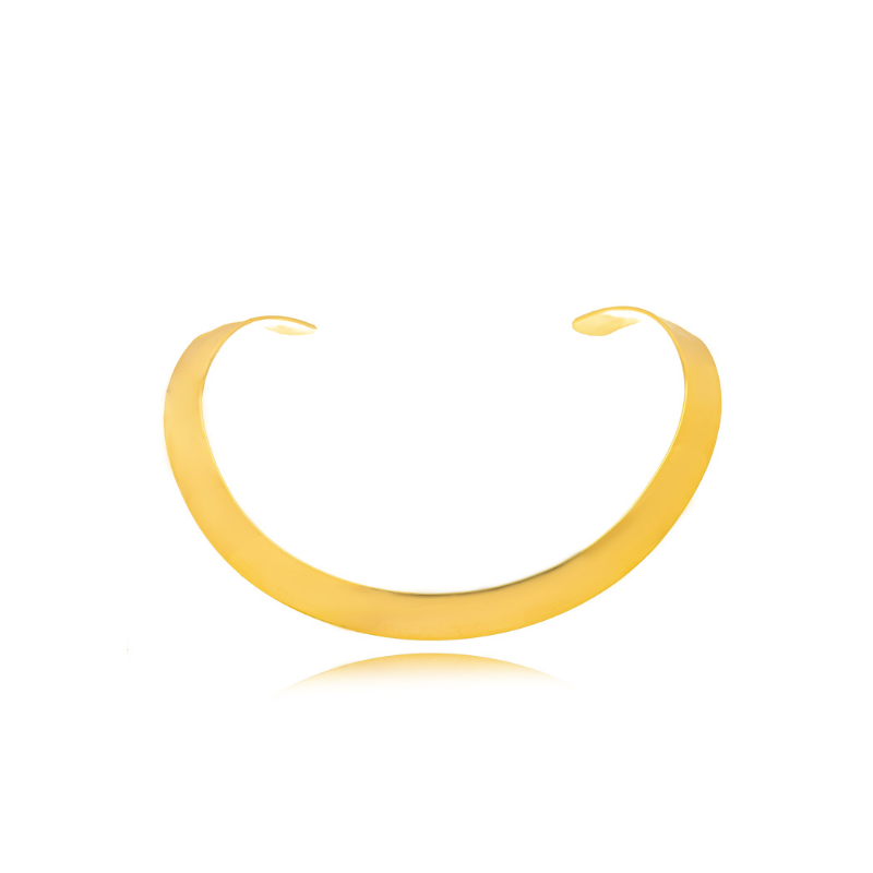 CHOKER ARO LISO EM BANHO DE OURO 18K
