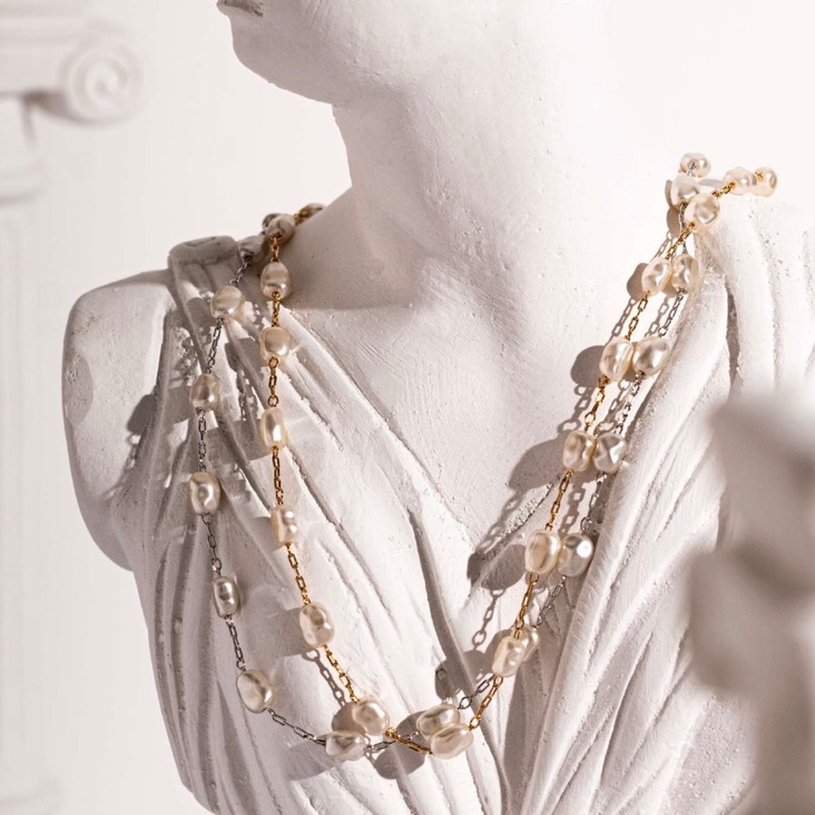 CHOKER PÉROLAS EM BANHO DE OURO 18K