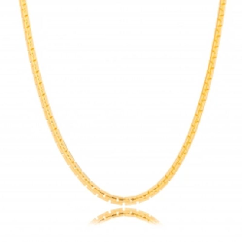 COLAR CHOKER DETALHADA LISA EM BANHO DE OURO 18K