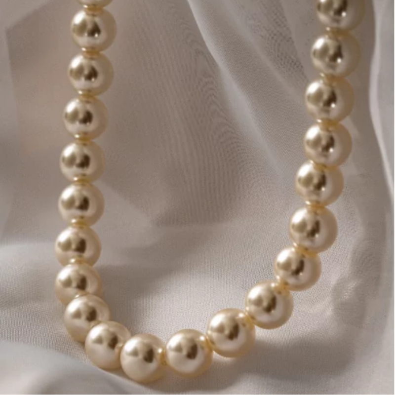 COLAR MAX PÉROLAS  EM BANHO DE RÓDIO BRANCO