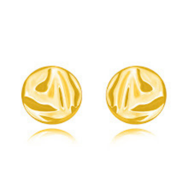 BRINCO REDONDO ORGÂNICO LISO EM BANHO DE OURO 18K