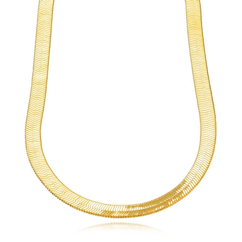 COLAR CHOKER FITA LARGA EM BANHO DE OURO 18K