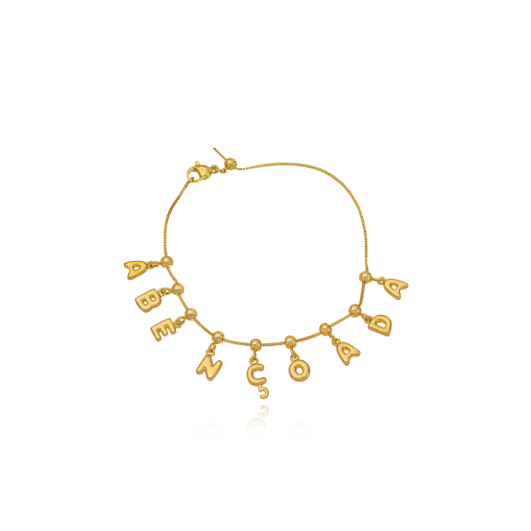 PULSEIRA ABENÇOADA: PINGENTES COULANT EM BANHO DE OURO 18K