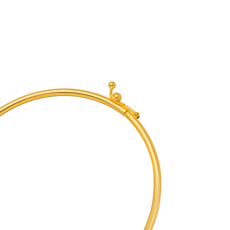 PULSEIRA BRACELETE INFANTIL RÍGIDO LISO BANHO OURO 18K