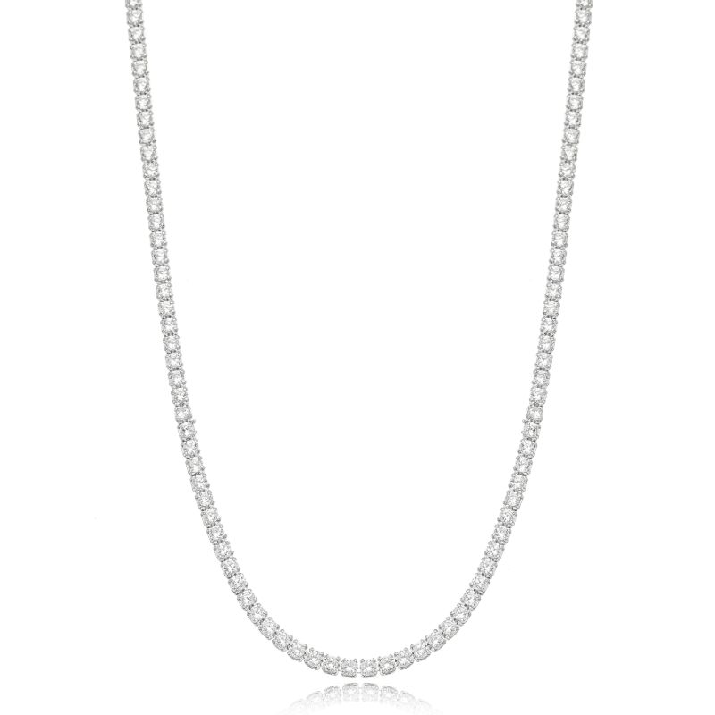 COLAR CHOKER RIVIERA FINA EM BANHO DE RÓDIO BRANCO