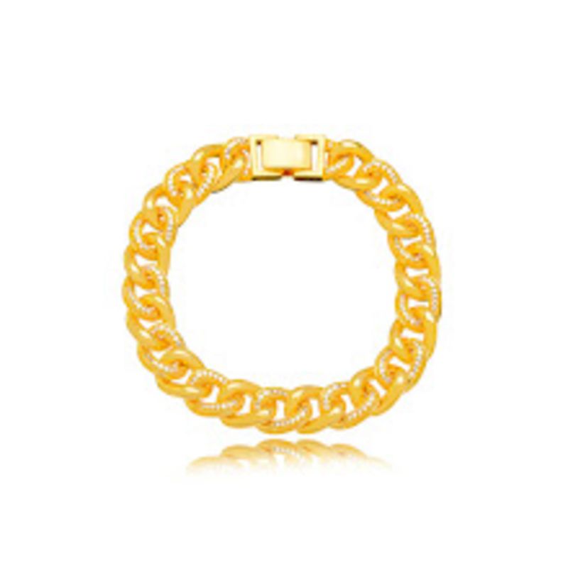 PULSEIRA ELOS CRAVEJADA EM BANHO DE OURO 18K