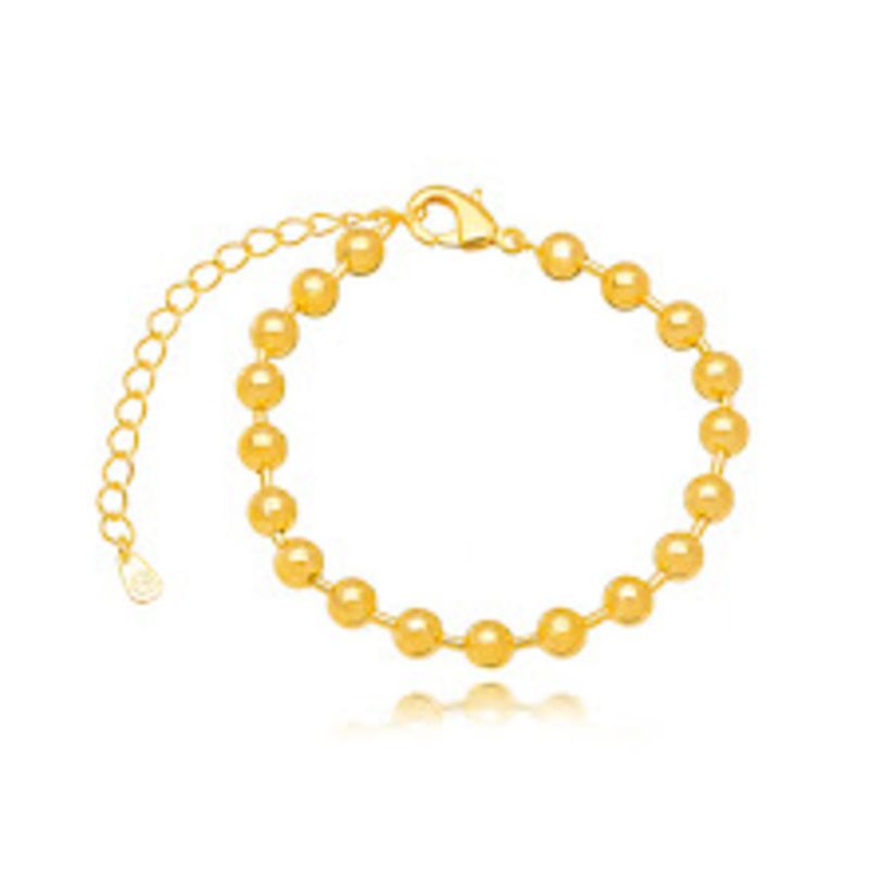 PULSEIRA CANUTILHO E ESFERAS EM BANHO DE OURO 18K