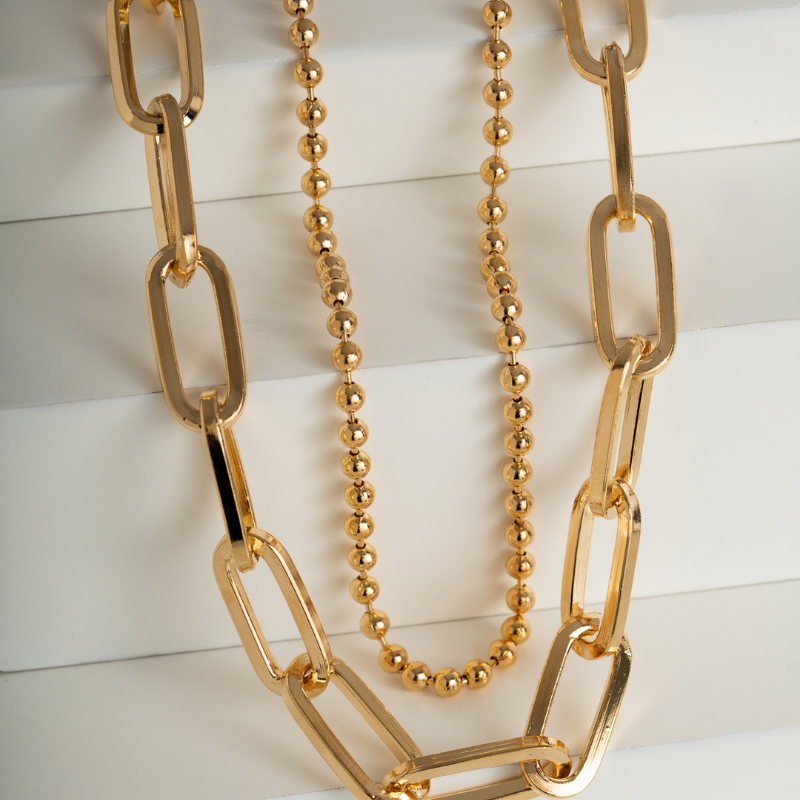 COLAR CHOKER DE ESFERAS - BANHO DE OURO 18K