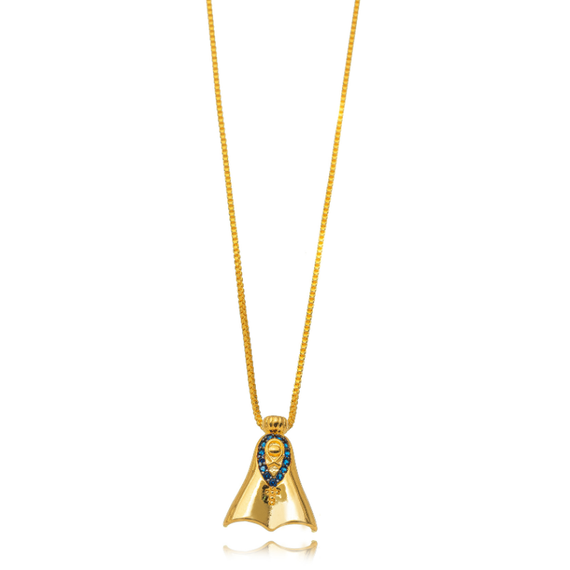 COLAR NOSSA SENHORA APARECIDA MINIMALISTA - BANHO OURO 18K