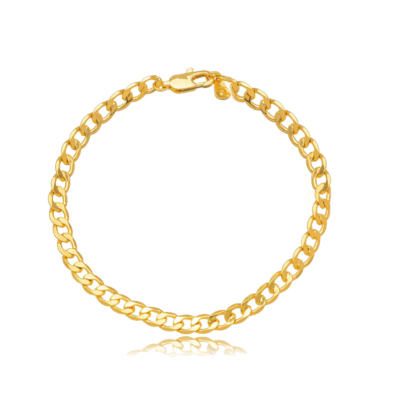 PULSEIRA GRUMET EM BANHO DE OURO 18K