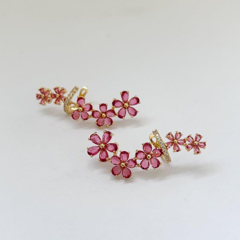 Brinco Ear Cuff Flores