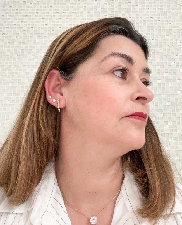 Brinco Ear Hook Cristal Pequeno