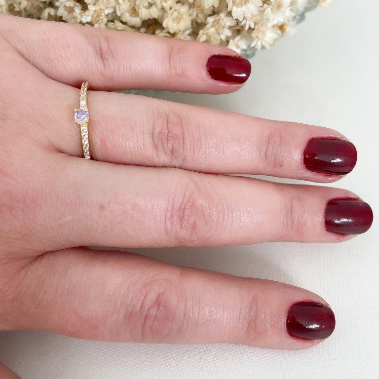 Anel 1/2 Aliança com Solitario