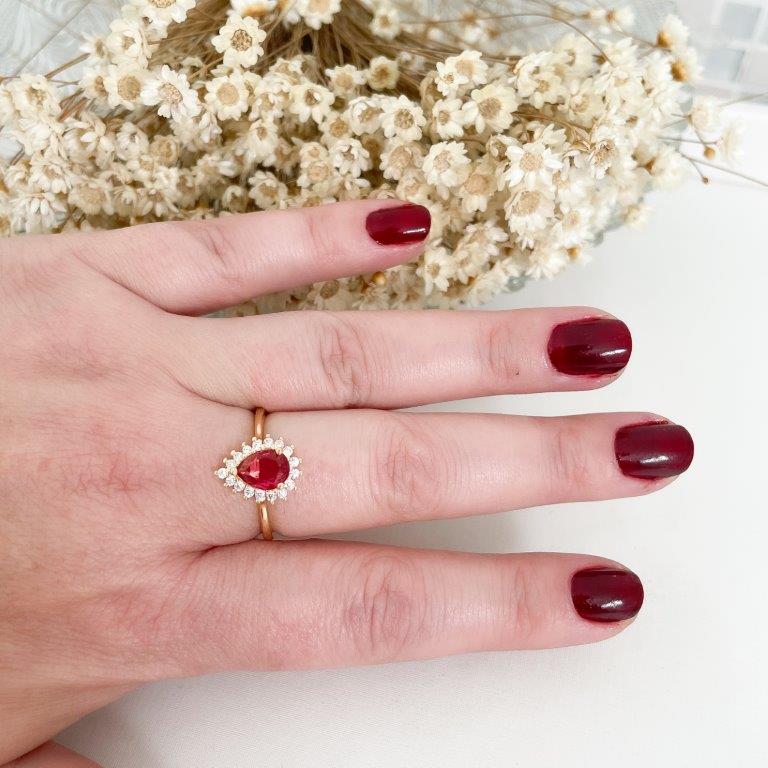 Anel Gota Colorida Cravejado